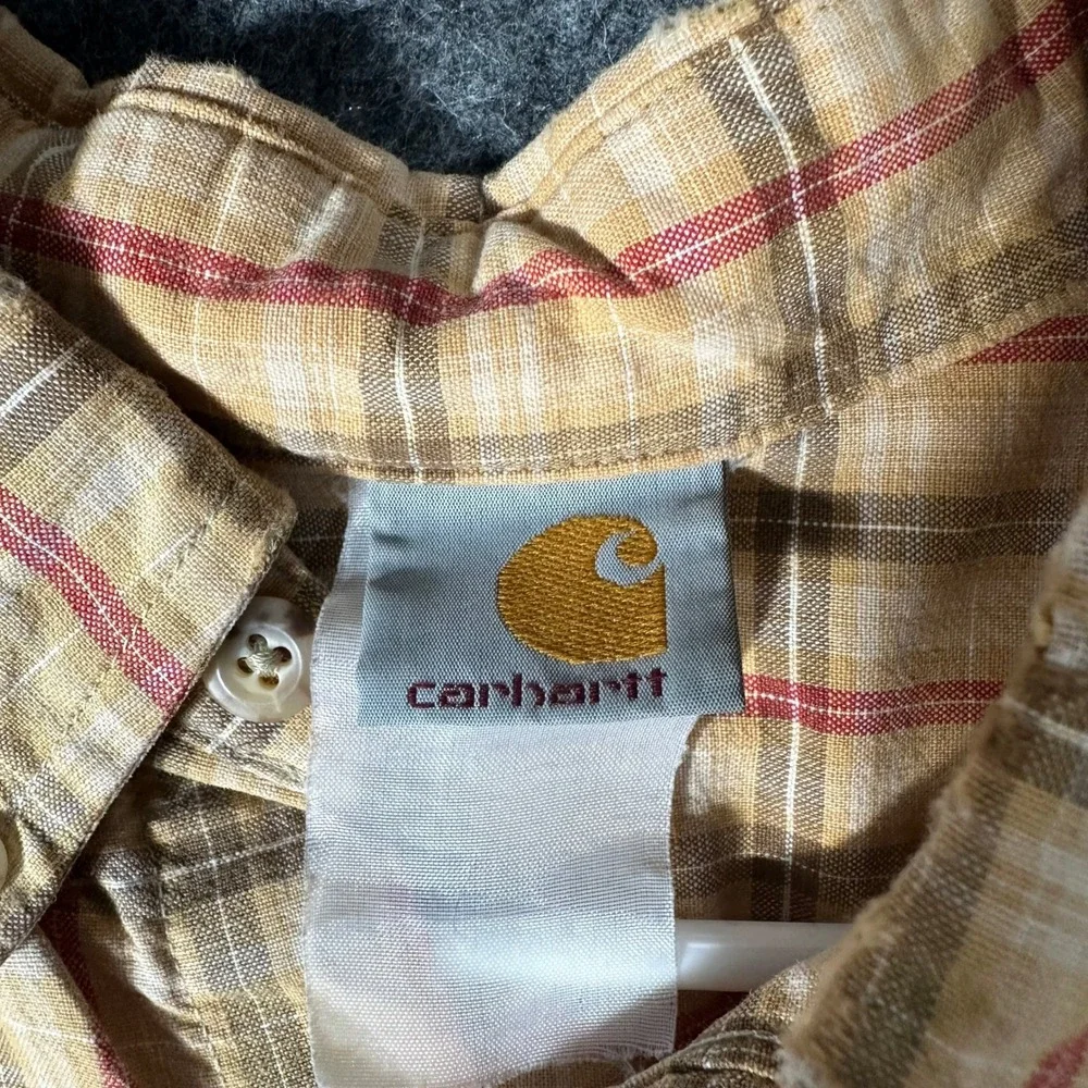 Carhartt Mens Plaid Short Sleeve Button Up Shirt Casual Workwear Size‎ 2XL